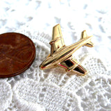 Gold Airplane Charm Pendant 1960s Souvenir 14kt Solid Gold Charm 2.2 Grams American