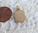 Little Girl 14kt Solid Gold Charm Pendant USA 1.7 Grams 1950s Girl's Profile Pendant