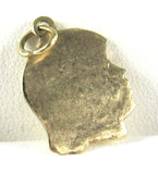 Little Girl 14kt Solid Gold Charm Pendant USA 1.7 Grams 1950s Girl's Profile Pendant