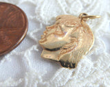 Little Girl 14kt Solid Gold Charm Pendant USA 1.7 Grams 1950s Girl's Profile Pendant