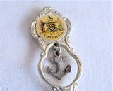 Set 4 English Souvenir Spoons London Cornwall Brighton Stratford 1960s Silver Plate