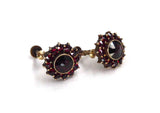 Bohemian Garnet Cluster Earrings Sterling Silver Gold Vermeil 1950s Birthstone