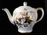 Sadler Teapot Gold And Yellow 1950s Floral Large Vintage Tea Pot 4-6 Cups