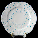 Shelley Dainty Shape Polka Dot Luncheon Plate Turquoise 1940-1966