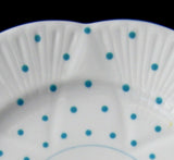 Shelley Dainty Shape Polka Dot Luncheon Plate Turquoise 1940-1966