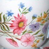 Shelley Wild Flowers Trio Teacup Saucer Plate Richmond Shape 1950s Blue Trim