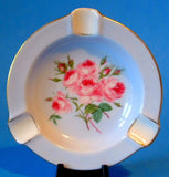 Shelley China England Blue Ashtray Rose Bouquet Bone China 1950-1960s