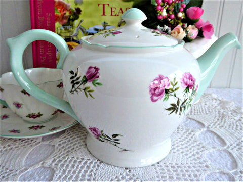 Shelley Eglantine Teapot Henley Perth Cambridge Shape Bone China Floral