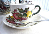 Wedgwood Cup And Saucer Covent Garden Fruit Vintage 1950s Ironstone