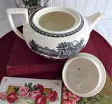 Teapot Wedgwood Lugano Black Transferware 1960s Afternoon Tea 1950s