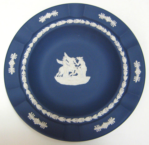 Wedgwood Portland Blue Jasperware Plate Bowl 7 Inches Pegasus 1950s