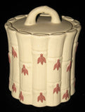Wedgwood Jasper Jar With Lid Primrose And Terracotta 1950s Bamboo Caneware