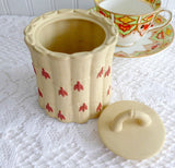 Wedgwood Jasper Jar With Lid Primrose And Terracotta 1950s Bamboo Caneware