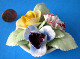 Bone China Roses Staffordshire Posy Flower Bowl Hand Made 1950s Paperweight