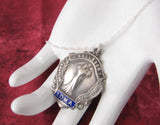 English Hallmarked Fob Medal Sterling Silver Waltz Dance Necklace 1952 IDMA