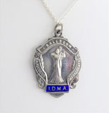 English Hallmarked Fob Medal Sterling Silver Waltz Dance Necklace 1952 IDMA
