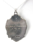 English Hallmarked Fob Medal Sterling Silver Waltz Dance Necklace 1952 IDMA