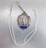 English Hallmarked Fob Medal Sterling Silver Waltz Dance Necklace 1952 IDMA