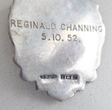 English Hallmarked Fob Medal Sterling Silver Waltz Dance Necklace 1952 IDMA