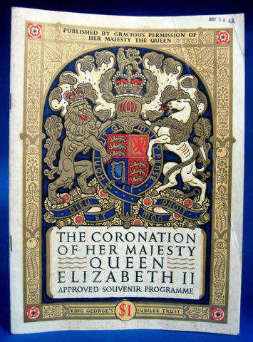 Coronation Programme Queen Elizabeth II England 1953 Programme