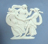 Wedgwood Jasperware 3 Graces Heart Dish Blue And White Acorn Border