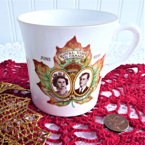 Shelley Mug Queen Elizabeth II Visit To Canada 1959 Royal Visit Canadian Souvenir