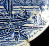 Blue Transferware Big Ben Commemorative Plate 1959 Johnson Brothers