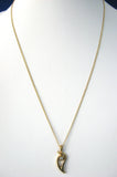 Necklace 14kt Gold Diamond Tear Shape Pendant 14kt Gold Chain USA 1960s Estate
