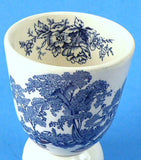 Eggcup Blue Transferware Toile England Egg Cup Double Ironstone 1960s