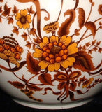 Sadler Tea Caddy Fall Colors Ginger Jar Flowers Foliage 1960s Ceramic Tea Canister