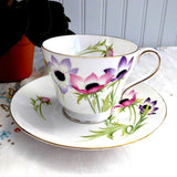 Shelley China Anemone Cup And Saucer Windsor Shape England 1959-1964