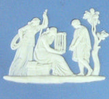 Wedgwood Jasperware Scalloped Blue Box 1960s Group With Cage England