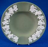 Pair Wedgwood Green Jasperware England Ashtrays Grapevine Dishes English 1960s