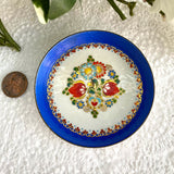 Blue Enamel On Copper Floral Teabag Holder Steinboch Email Trinket Dish Ring Holder 1960s