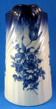 Blue Transferware Pitcher Jug 8 Inches Floral England 1950s Blue and White