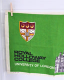 Tea Towel Irish Linen Royal College Holloway London Banner 1969 Green