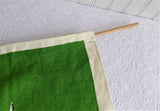 Tea Towel Irish Linen Royal College Holloway London Banner 1969 Green