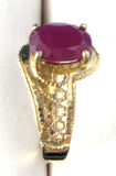 Ruby Ring 10kt Gold Filigree Genuine Engagement Ring July Birthstone 1970s