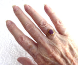 Ruby Ring 10kt Gold Filigree Genuine Engagement Ring July Birthstone 1970s