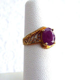 Ruby Ring 10kt Gold Filigree Genuine Engagement Ring July Birthstone 1970s