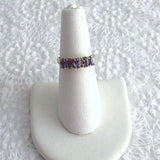 Ring Solid 14kt Gold With 5 Oval Tanzanites Engagement 1970s Wedding Band