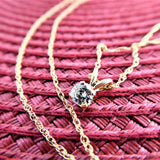 Diamond Necklace 14k Yellow Gold Near Quarter Carat Round Diamond 14kt Gold Chain