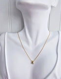Diamond Necklace 14k Yellow Gold Near Quarter Carat Round Diamond 14kt Gold Chain