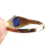 Sapphire Ring 14k Oval Blue Sapphire Solitare 3/4 Carat 1970s 14kt Gold