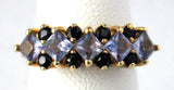 Sapphires Tanzanites 10kt Gold Estate Ring Size 5 Vintage 1970s Engagement Wedding