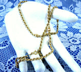 Necklace 14kt Gold Diamond Cut Rope Chain 14kt Gold Beads 16 Inches 1970s Estate