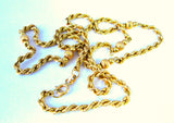Necklace 14kt Gold Diamond Cut Rope Chain 14kt Gold Beads 16 Inches 1970s Estate