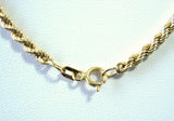 Necklace 14kt Gold Diamond Cut Rope Chain 14kt Gold Beads 16 Inches 1970s Estate
