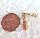 14kt Gold Aloha Pineapple 3D Charm Pendant 1970s Hawaii Souvenir 14k Solid Gold