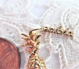 14kt Gold Aloha Pineapple 3D Charm Pendant 1970s Hawaii Souvenir 14k Solid Gold